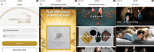 Enjoy games on the Hippodrome Mobile Casino app