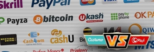 32Red and Casumo offer different payment methods