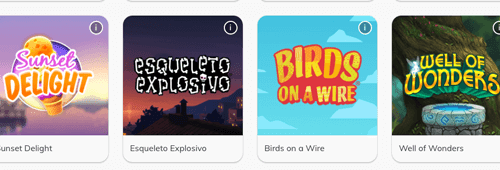 A range of games are available