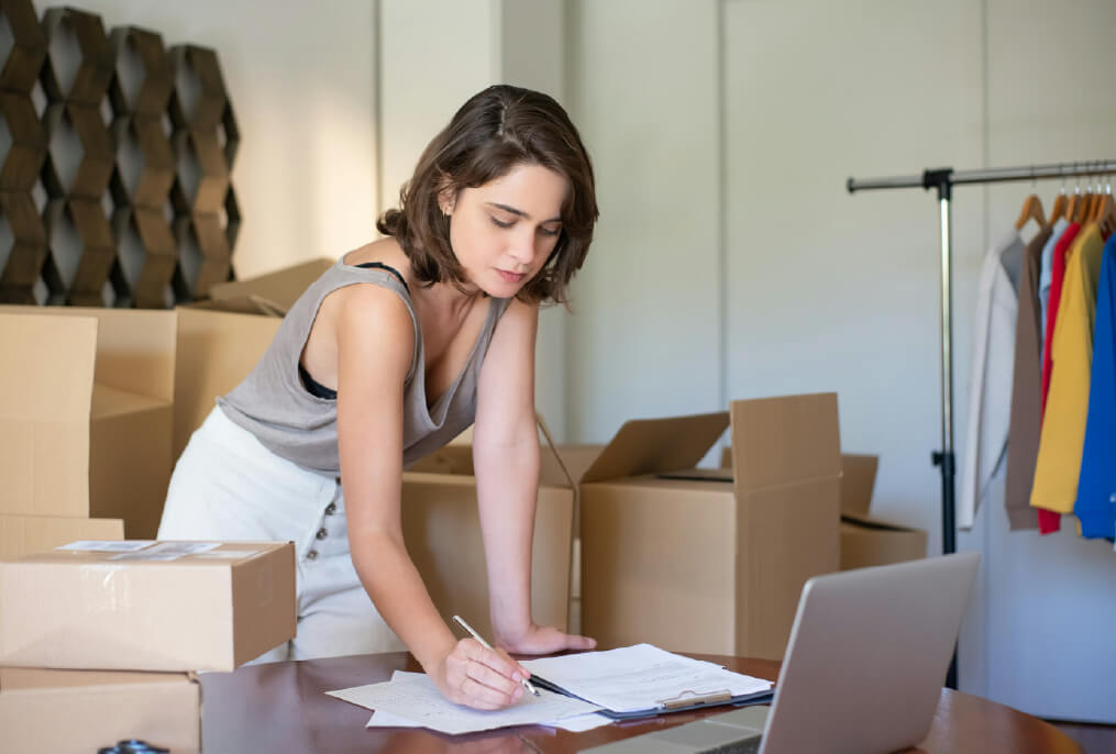 Where-young-americans-work-for-themselves: An image of a woman working