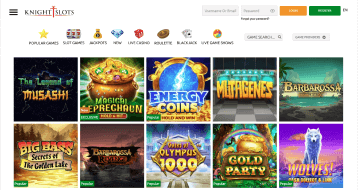 knightslots site preview